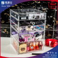 Acrylic Desktop Makeup Organizer with Acrylic Lipstick Holder